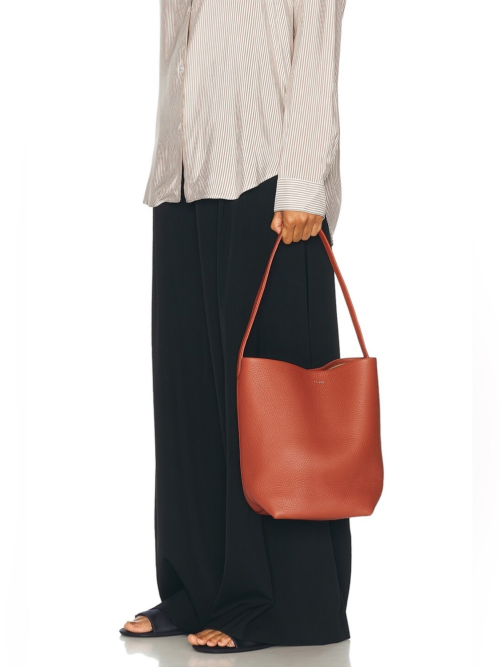 The Row N/S Grained Calfskin Park Tote in Rust